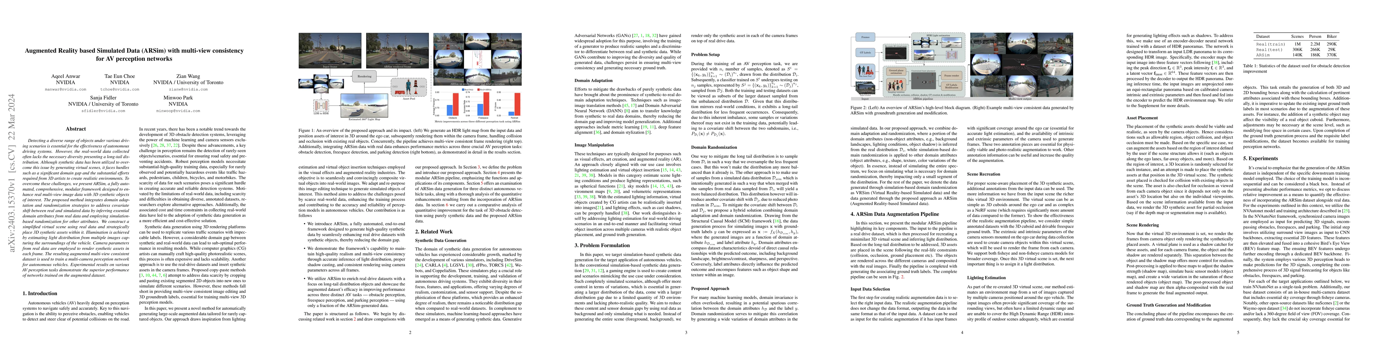 Thumbnail for Augmented Reality based Simulated Data (ARSim) with multi-view
  consistency for AV perception networks