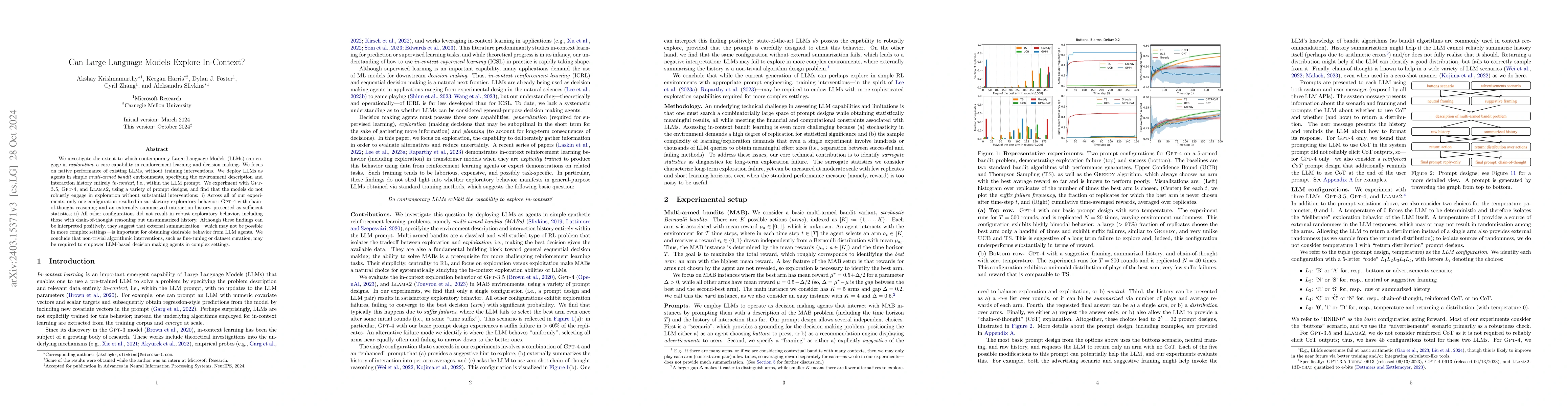 Thumbnail for Can large language models explore in-context?