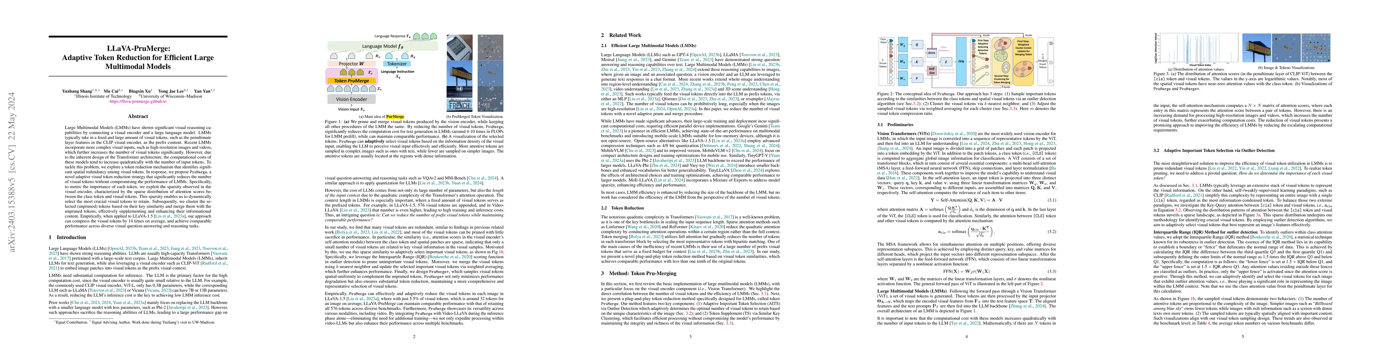 Thumbnail for LLaVA-PruMerge: Adaptive Token Reduction for Efficient Large Multimodal
  Models