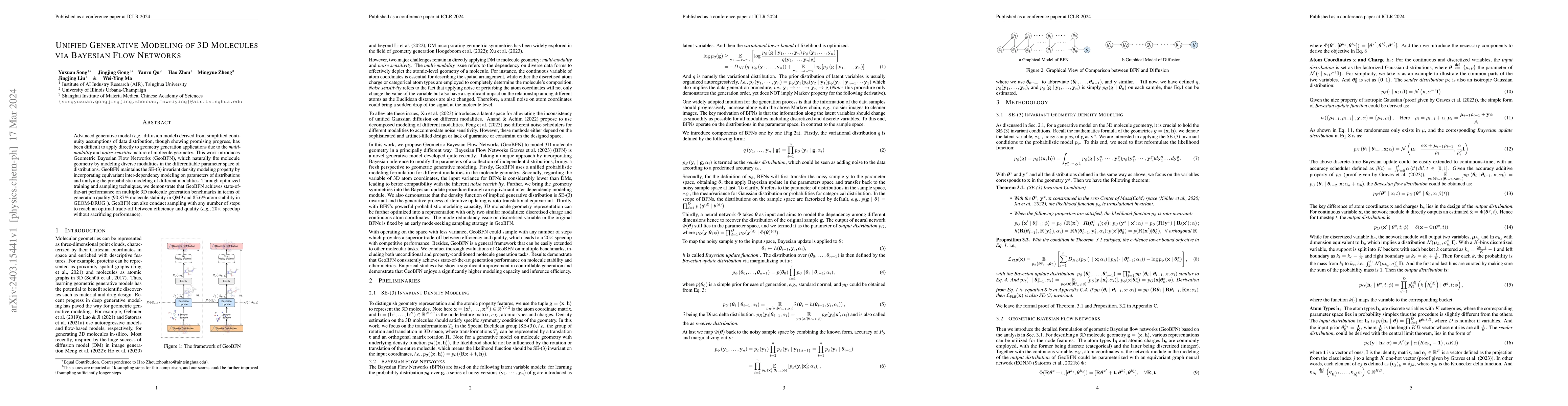 Thumbnail for Unified Generative Modeling of 3D Molecules via Bayesian Flow Networks