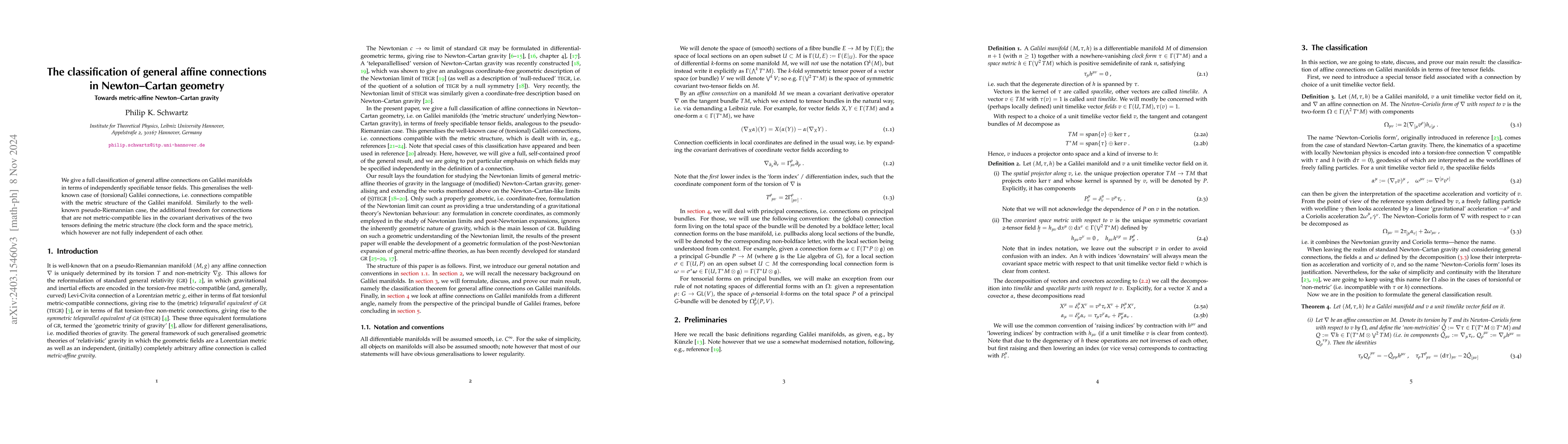 Thumbnail for The classification of general affine connections in Newton--Cartan
  geometry: Towards metric-affine Newton--Cartan gravity