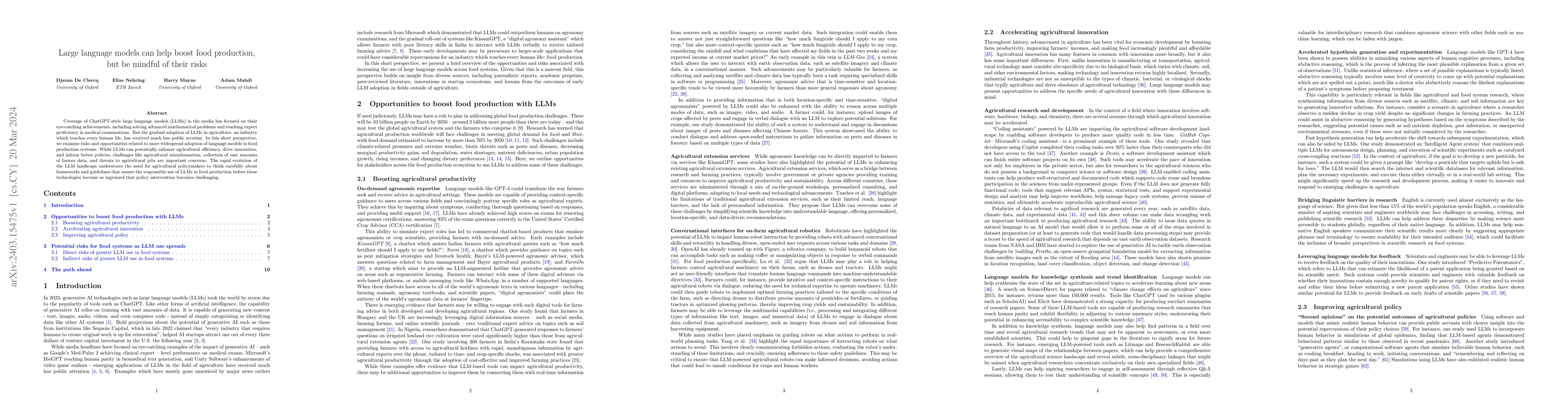 Thumbnail for Large language models can help boost food production, but be mindful of
  their risks