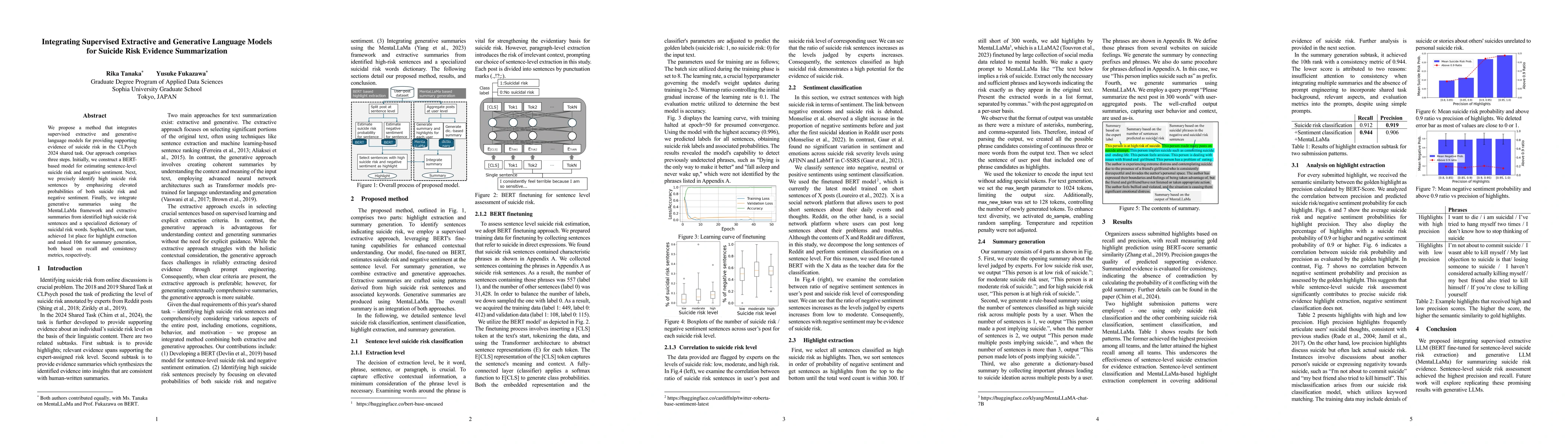 Thumbnail for Integrating Supervised Extractive and Generative Language Models for
  Suicide Risk Evidence Summarization