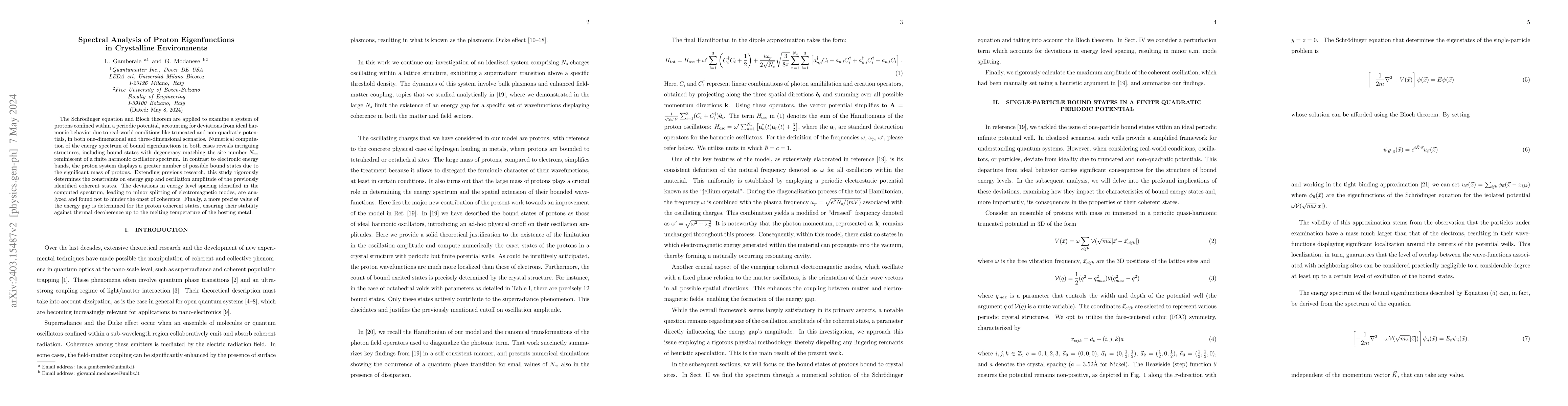 Thumbnail for Spectral Analysis of Proton Eigenfunctions in Crystalline Environments