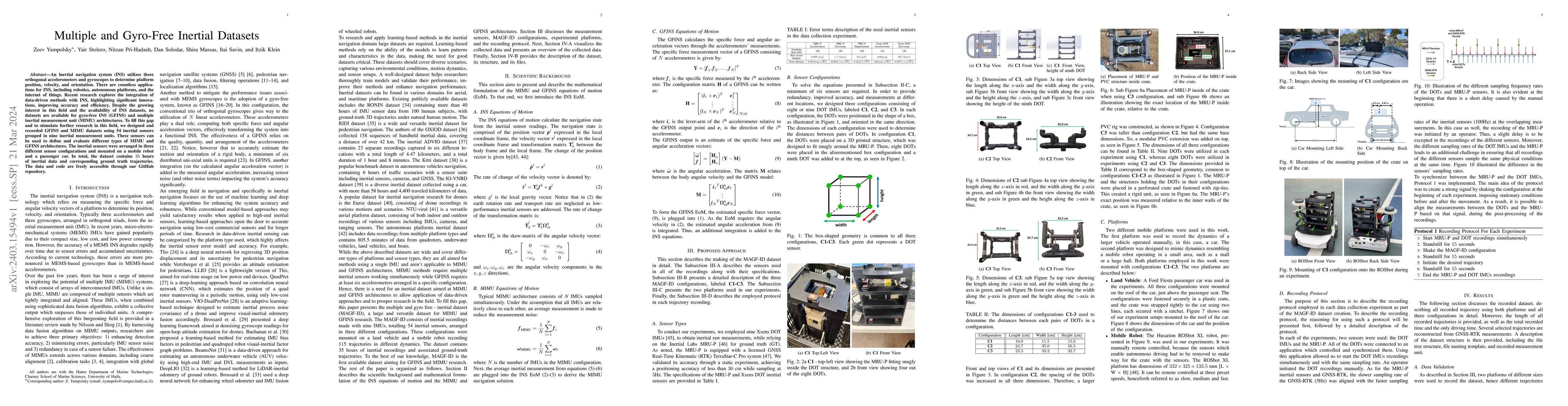 Thumbnail for Multiple and Gyro-Free Inertial Datasets