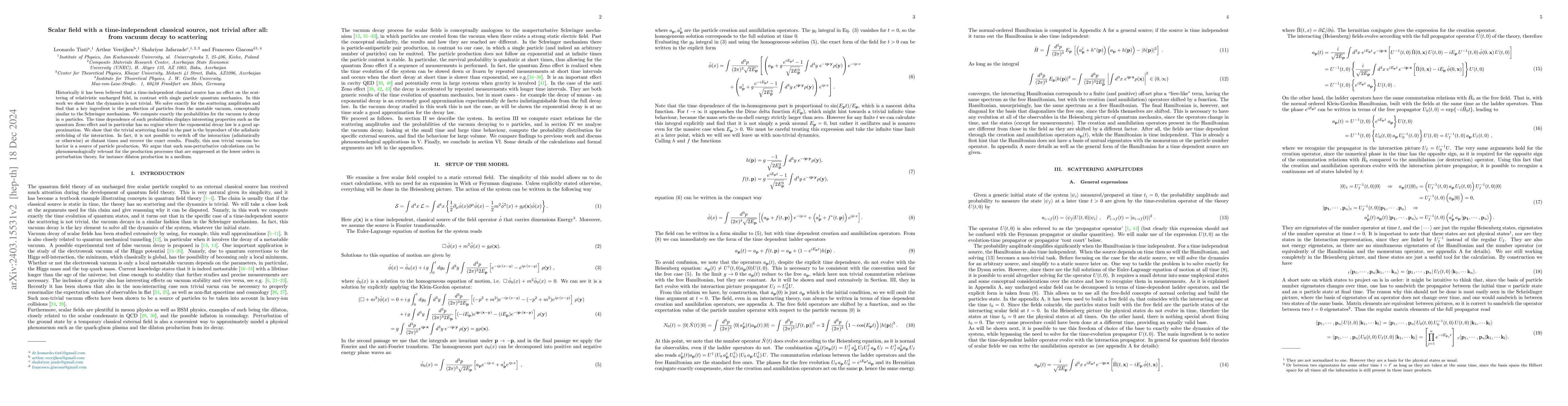 Thumbnail for Scalar field with a time-independent classical source, not trivial after
  all: from vacuum decay to scattering