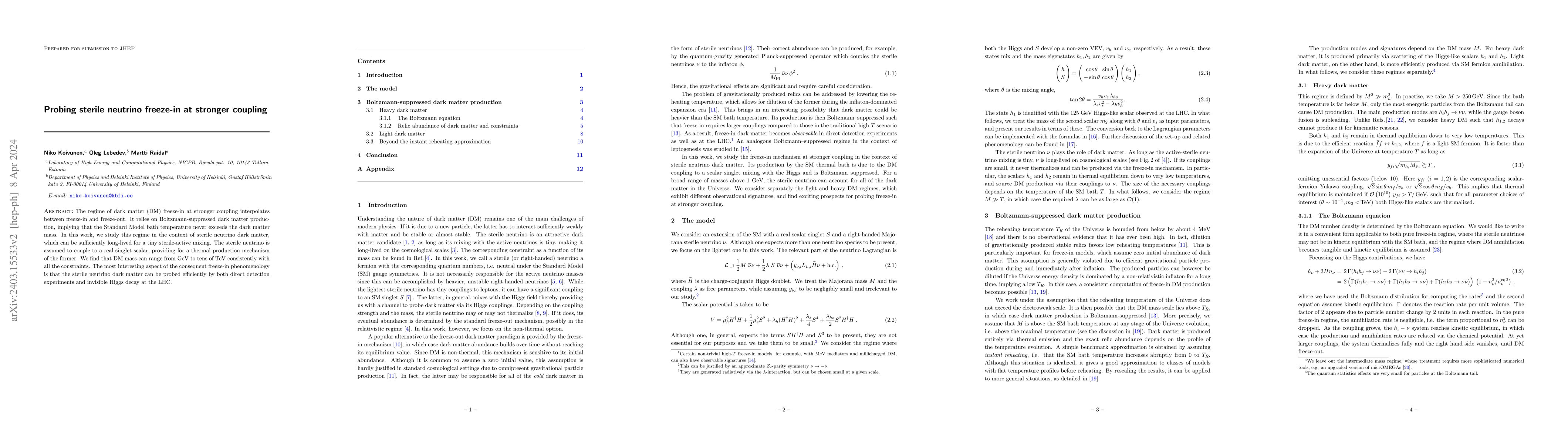 Thumbnail for Probing sterile neutrino freeze-in at stronger coupling