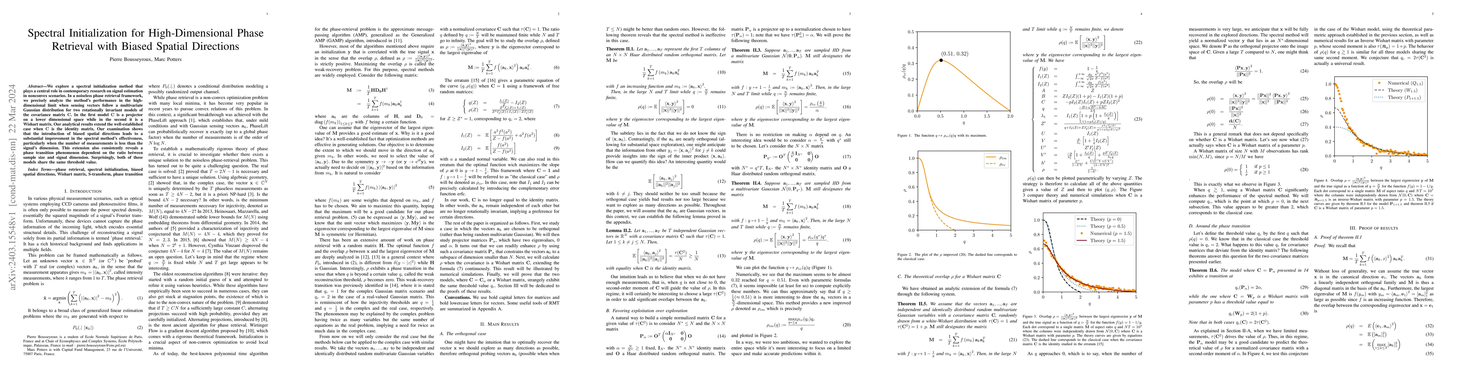 Thumbnail for Spectral Initialization for High-Dimensional Phase Retrieval with Biased
  Spatial Directions