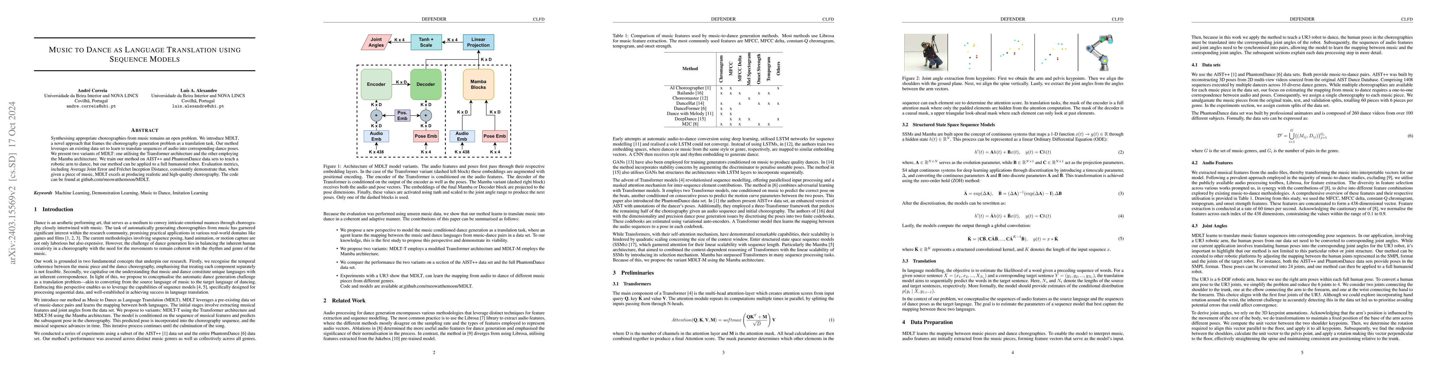 Thumbnail for Music to Dance as Language Translation using Sequence Models