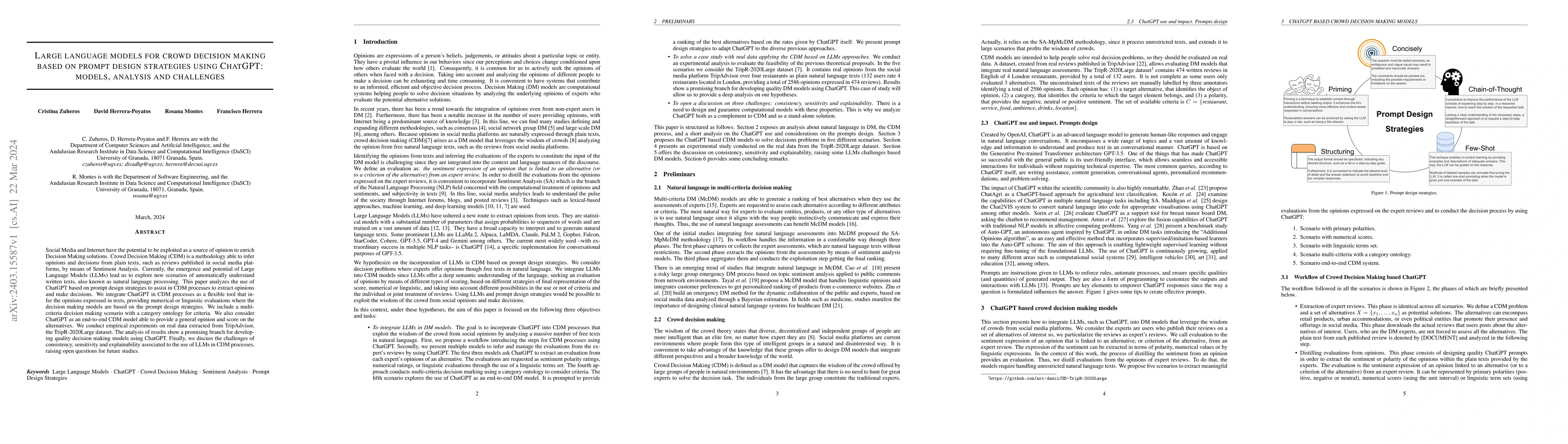 Thumbnail for Large language models for crowd decision making based on prompt design
  strategies using ChatGPT: models, analysis and challenges