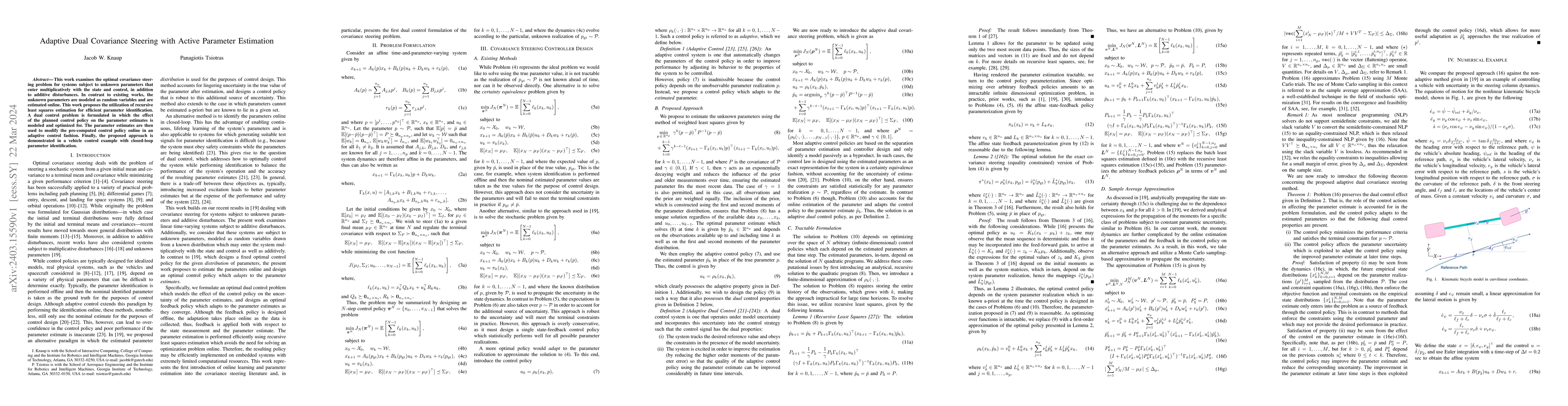 Thumbnail for Adaptive Dual Covariance Steering with Active Parameter Estimation