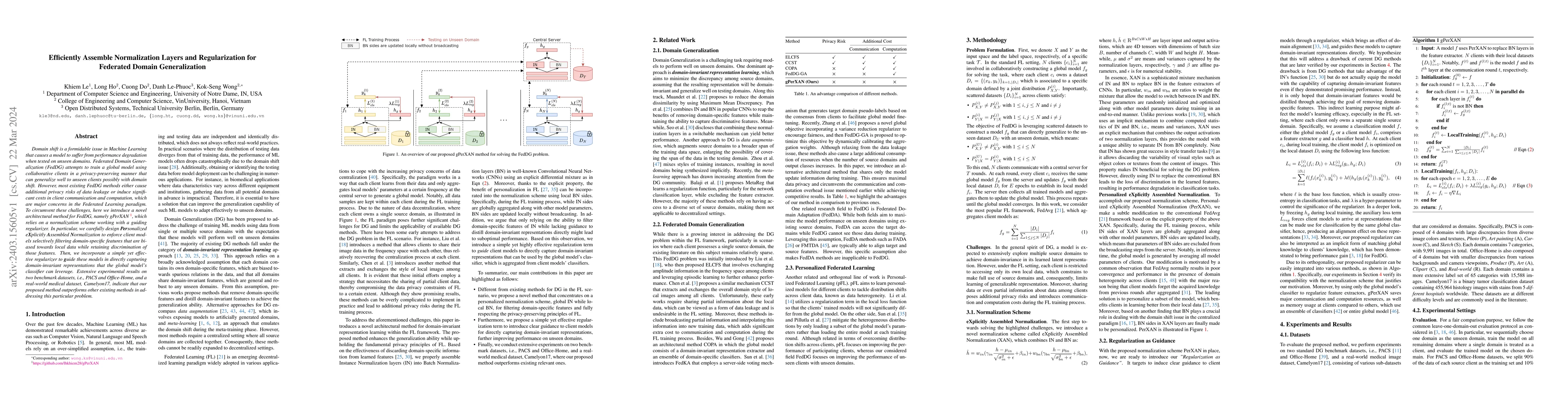 Thumbnail for Efficiently Assemble Normalization Layers and Regularization for
  Federated Domain Generalization