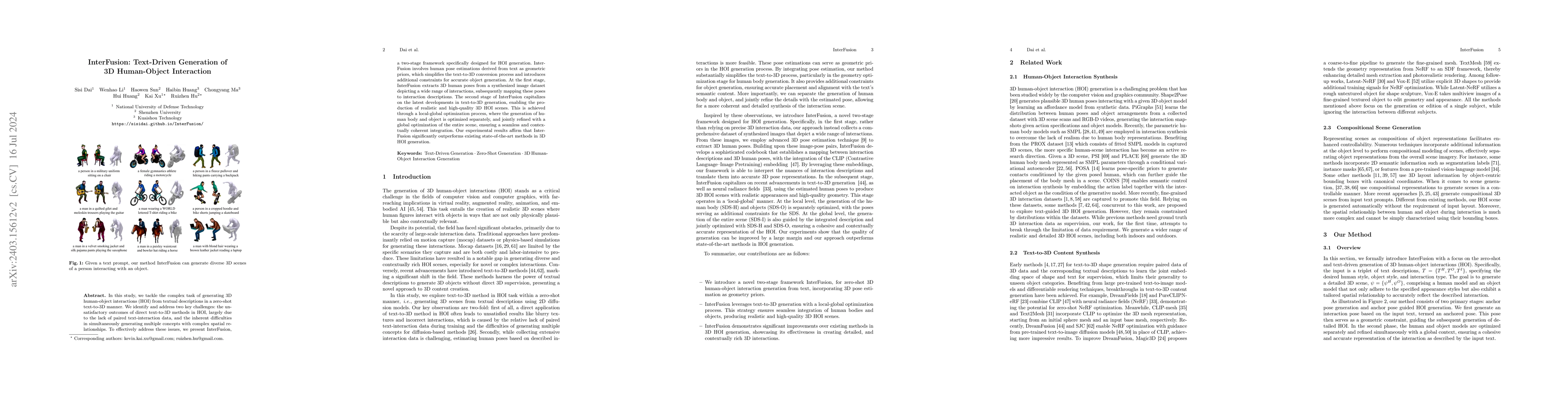 Thumbnail for InterFusion: Text-Driven Generation of 3D Human-Object Interaction