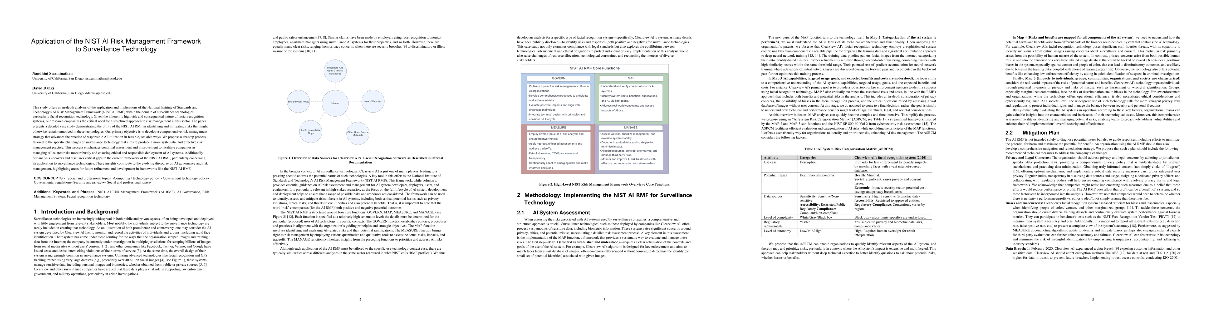 Thumbnail for Application of the NIST AI Risk Management Framework to Surveillance
  Technology