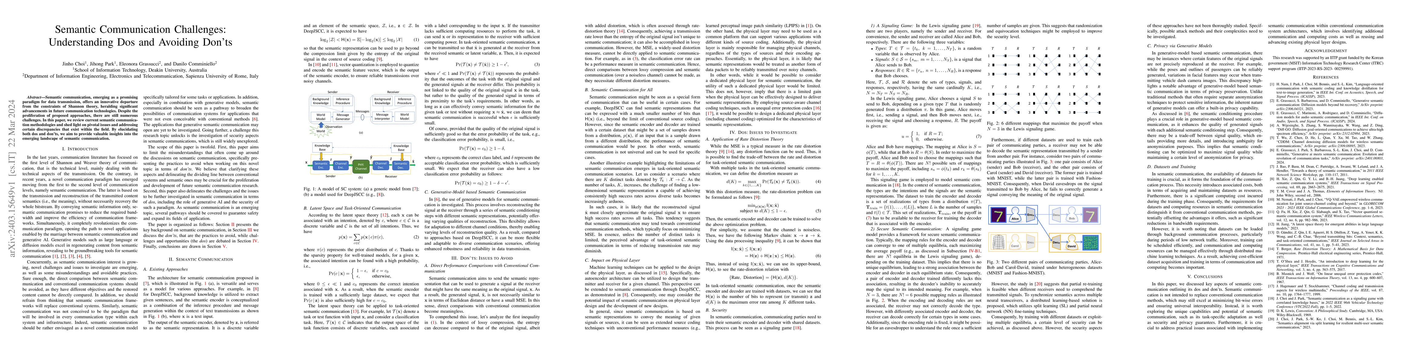 Thumbnail for Semantic Communication Challenges: Understanding Dos and Avoiding Don'ts