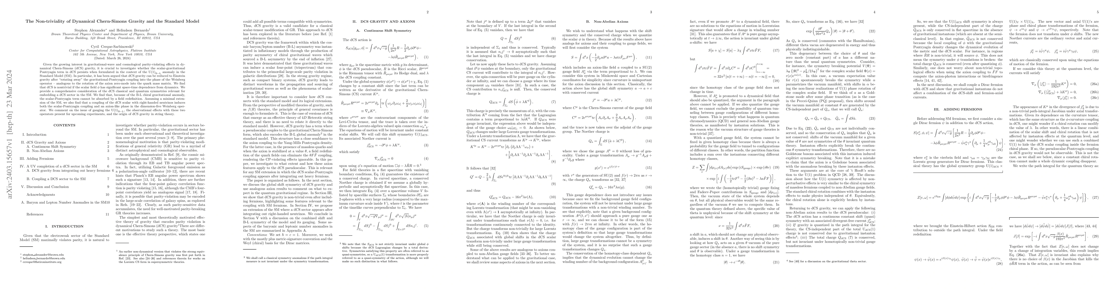 Thumbnail for The Non-triviality of Dynamical Chern-Simons Gravity and the Standard
  Model