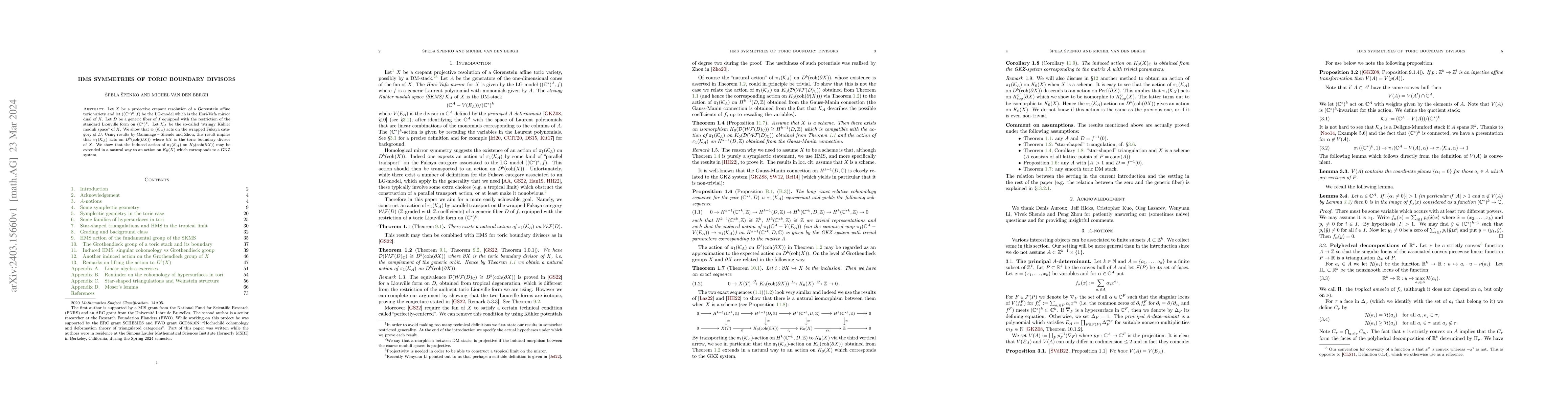 Thumbnail for HMS symmetries of toric boundary divisors