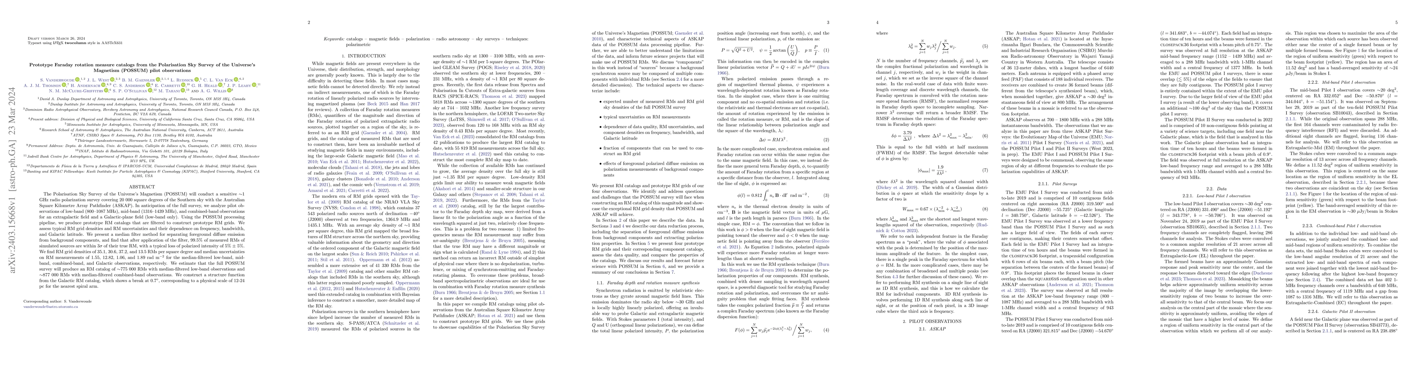 Thumbnail for Prototype Faraday rotation measure catalogs from the Polarisation Sky
  Survey of the Universe's Magnetism (POSSUM) pilot observations