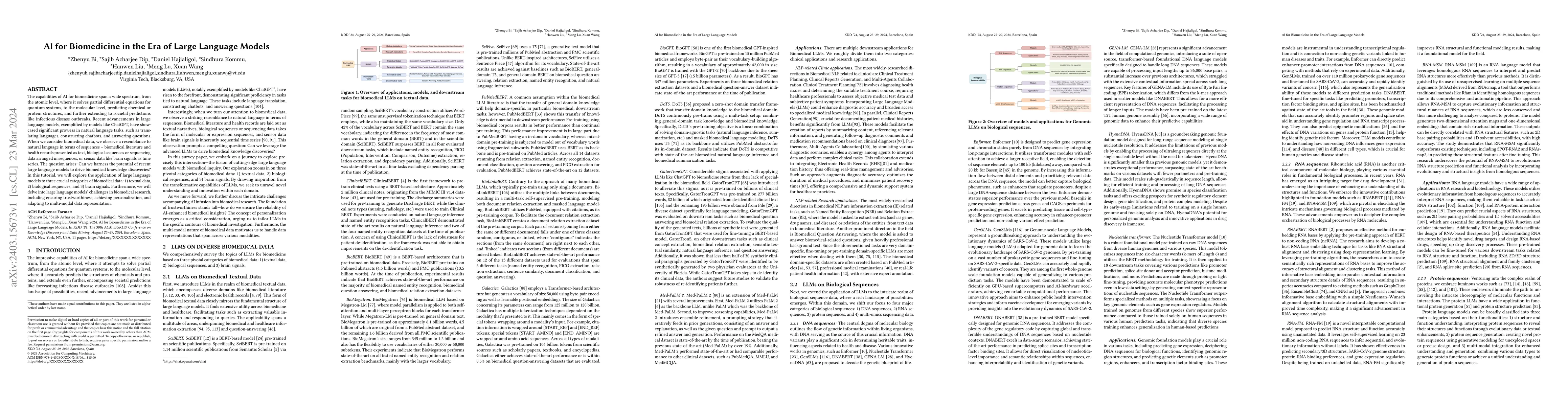 Thumbnail for AI for Biomedicine in the Era of Large Language Models