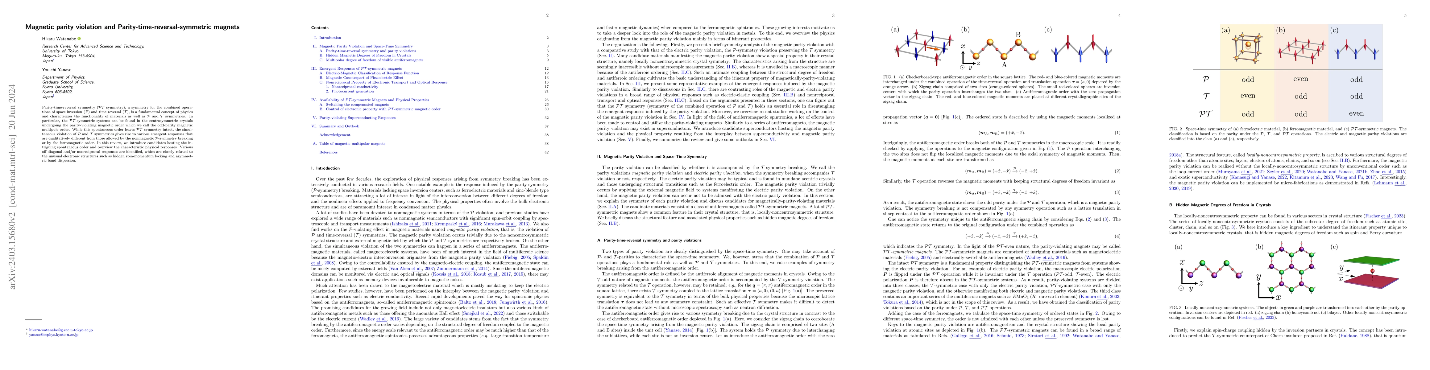 Thumbnail for Magnetic parity violation and parity-time-reversal-symmetric magnets