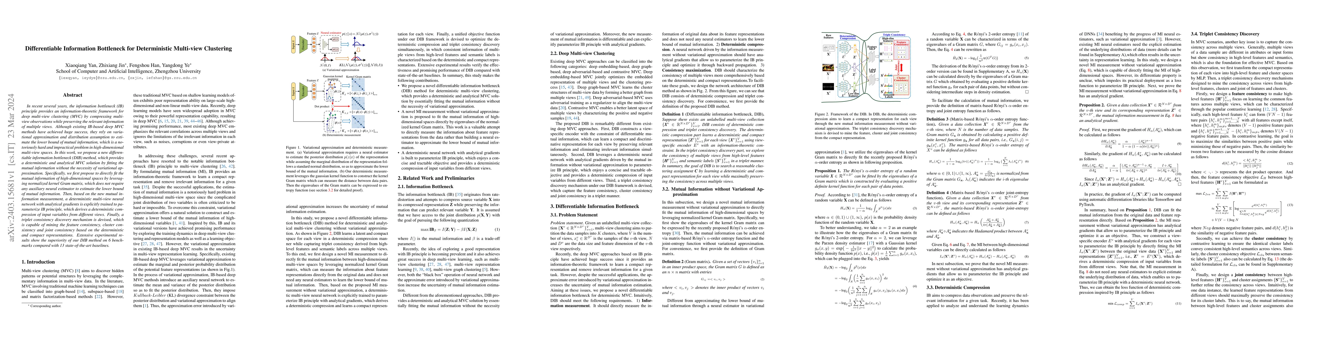 Thumbnail for Differentiable Information Bottleneck for Deterministic Multi-view
  Clustering