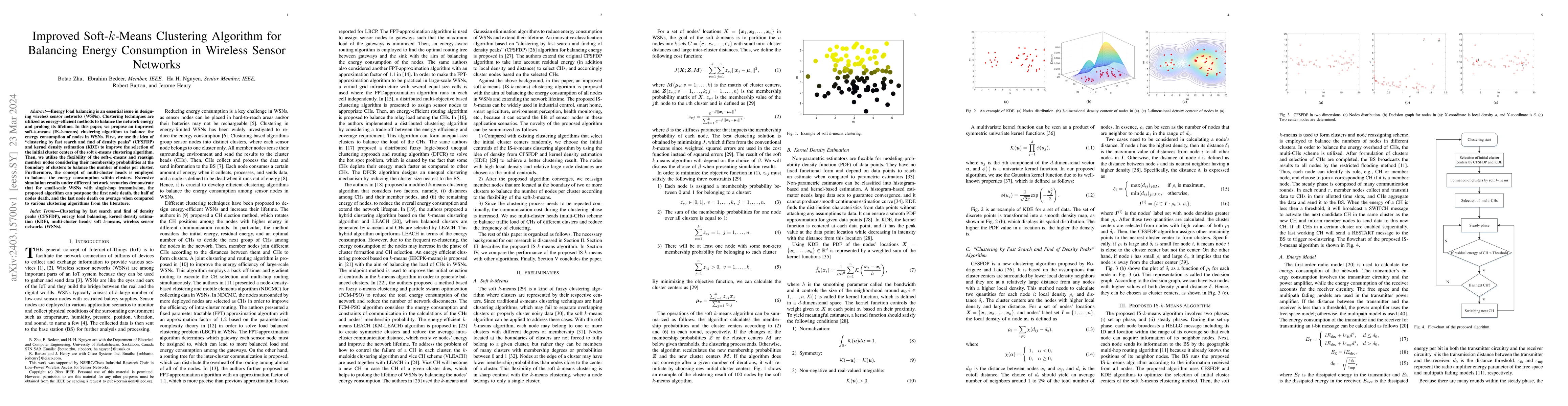 Thumbnail for Improved Soft-k-Means Clustering Algorithm for Balancing Energy
  Consumption in Wireless Sensor Networks