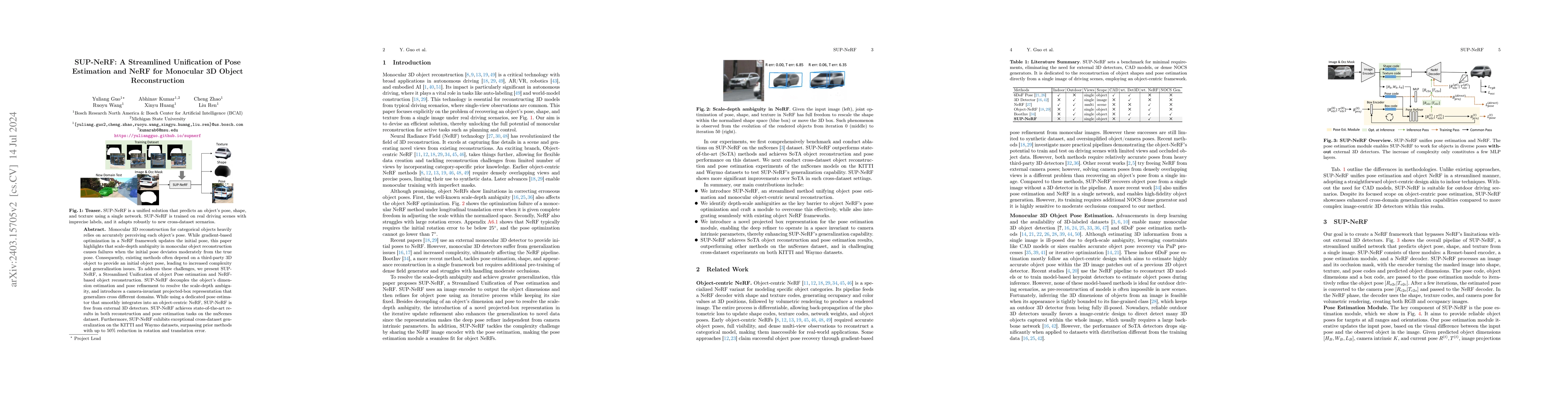 Thumbnail for SUP-NeRF: A Streamlined Unification of Pose Estimation and NeRF for
  Monocular 3D Object Reconstruction