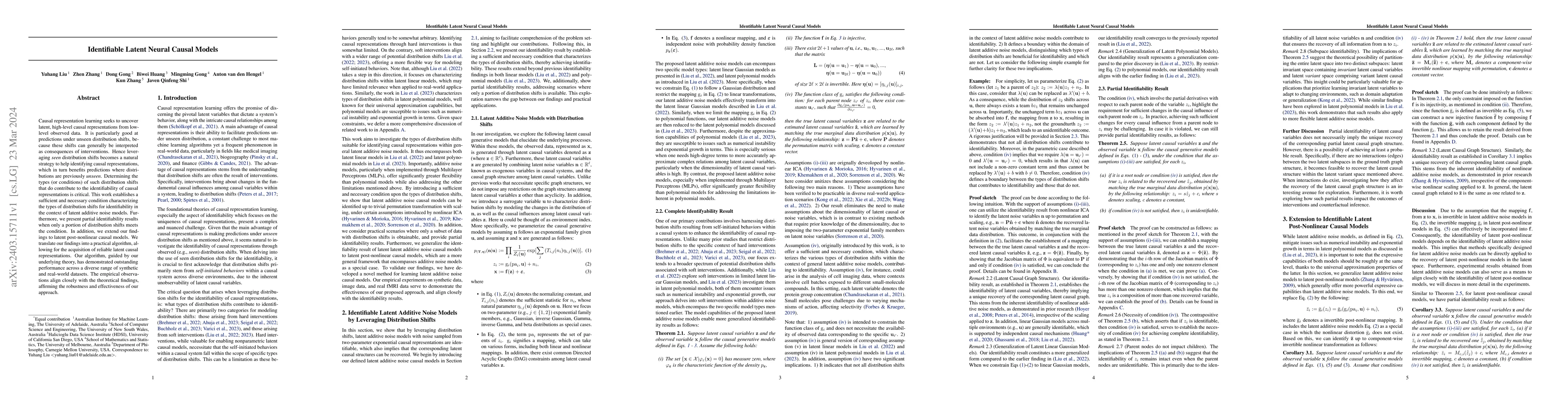 Thumbnail for Identifiable Latent Neural Causal Models