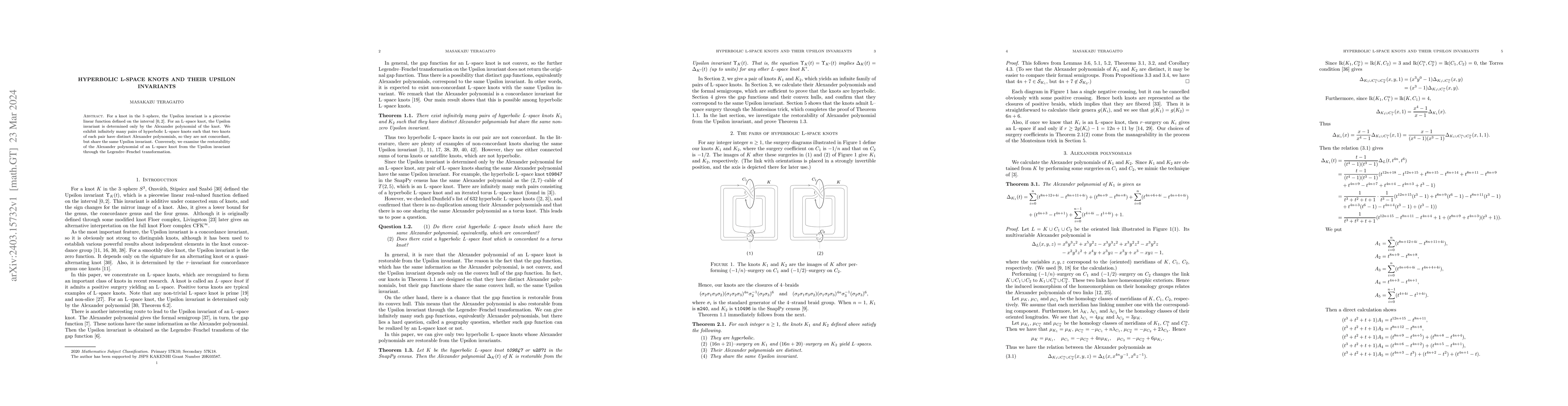 Thumbnail for Hyperbolic L-space knots and their Upsilon invariants