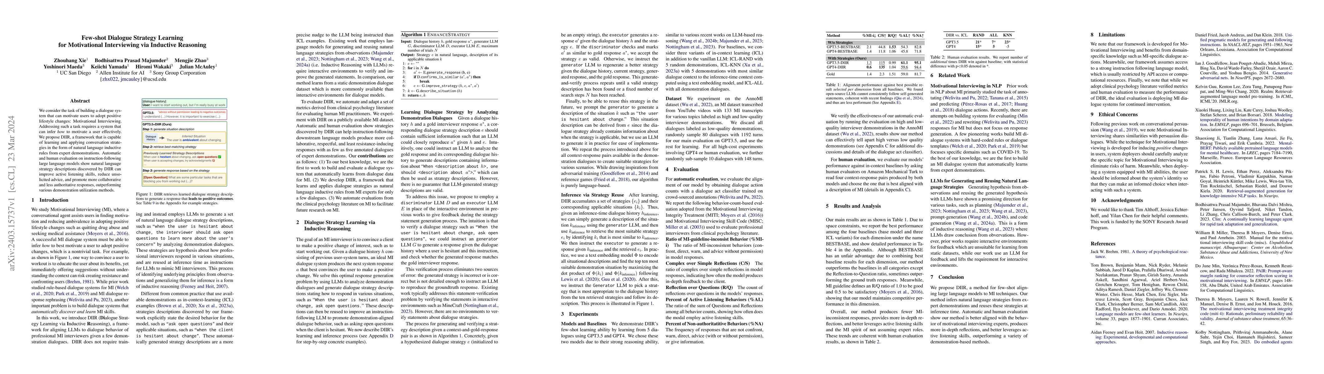 Thumbnail for Few-shot Dialogue Strategy Learning for Motivational Interviewing via
  Inductive Reasoning