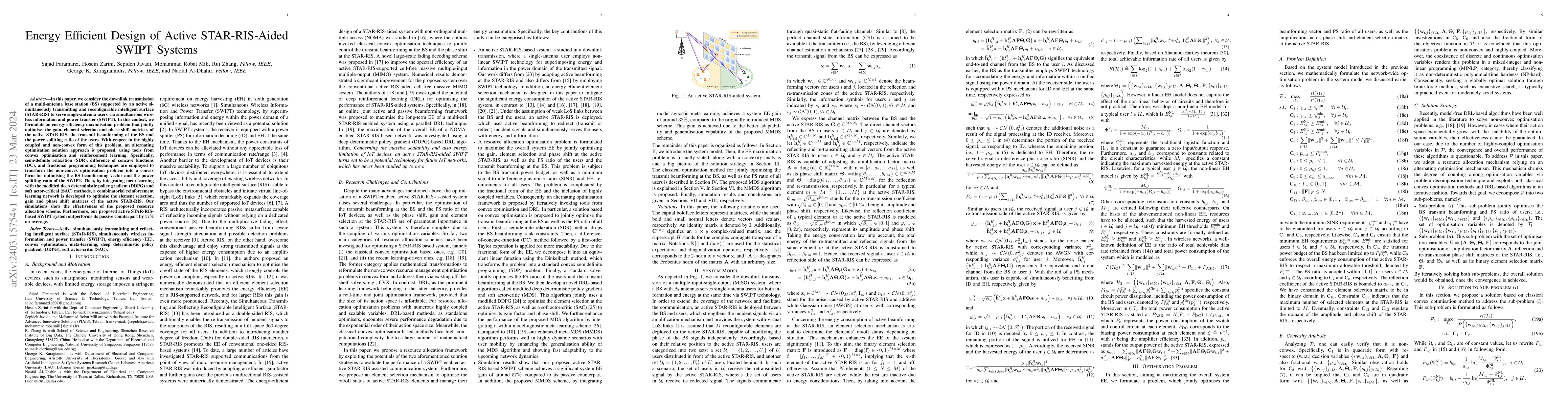 Thumbnail for Energy Efficient Design of Active STAR-RIS-Aided SWIPT Systems