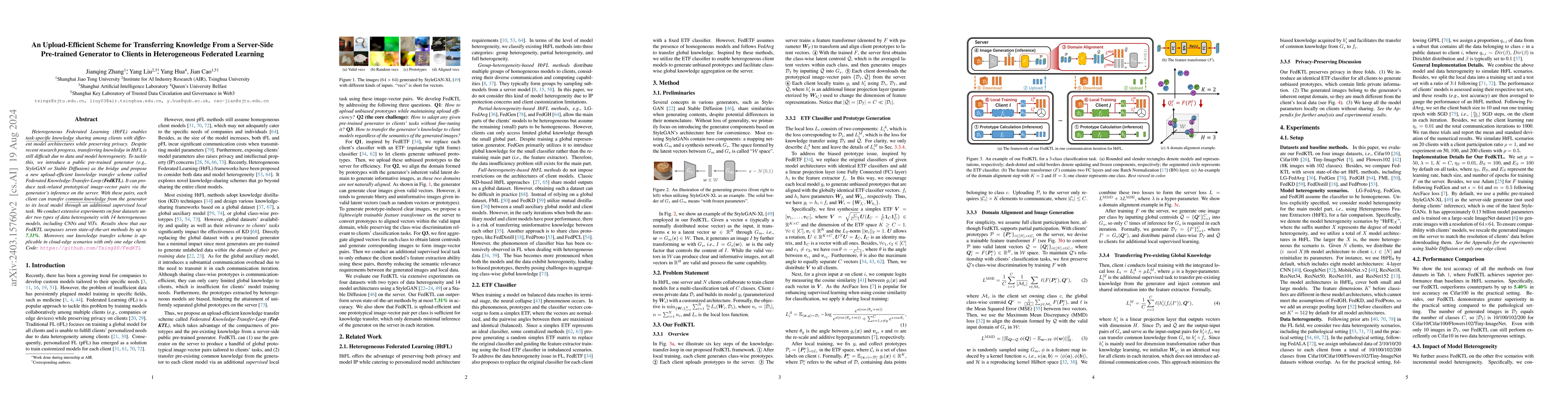 Thumbnail for An Upload-Efficient Scheme for Transferring Knowledge From a Server-Side
  Pre-trained Generator to Clients in Heterogeneous Federated Learning
