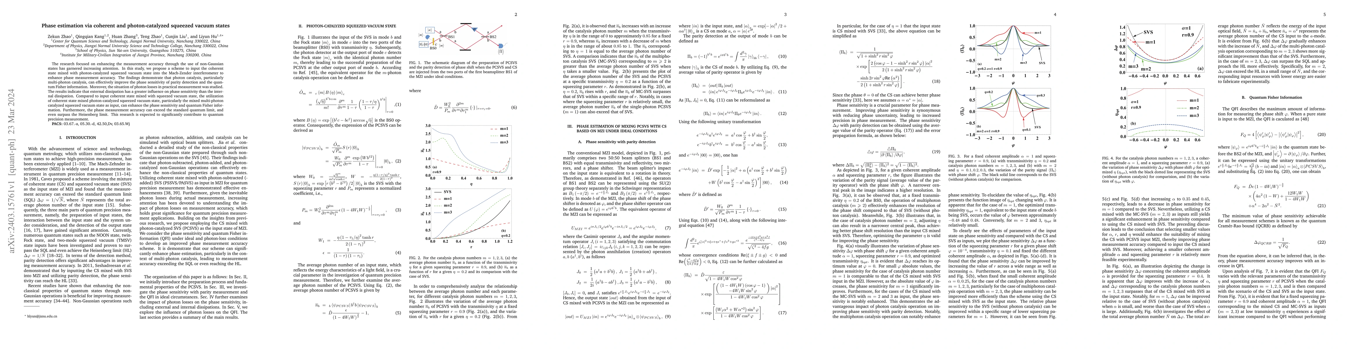 Thumbnail for Phase estimation via coherent and photon-catalyzed squeezed vacuum
  states