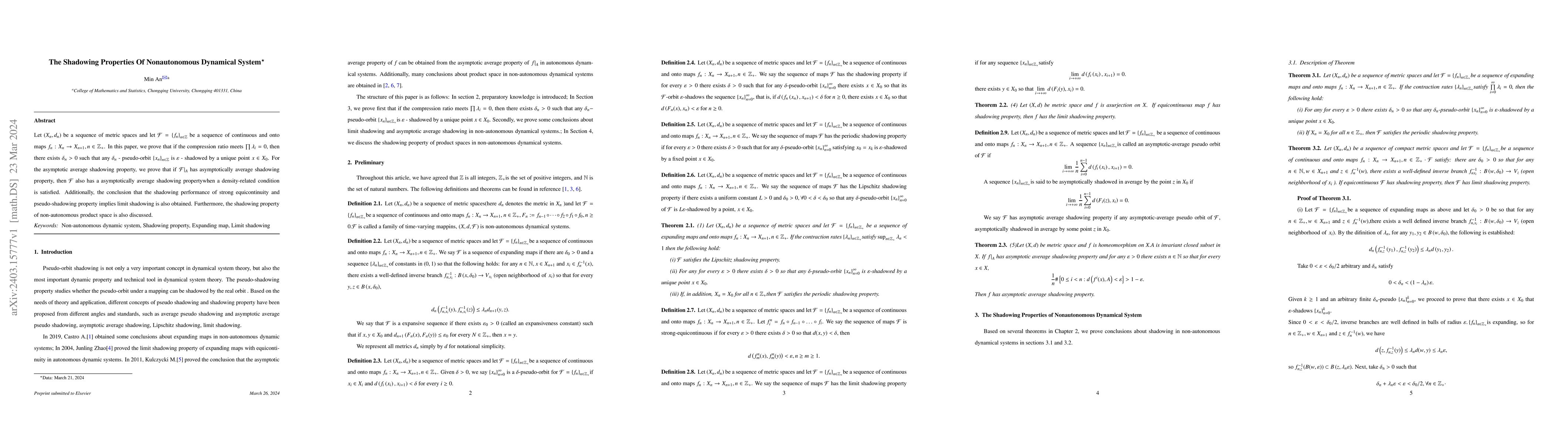 Thumbnail for The Shadowing Properties Of Nonautonomous Dynamical System