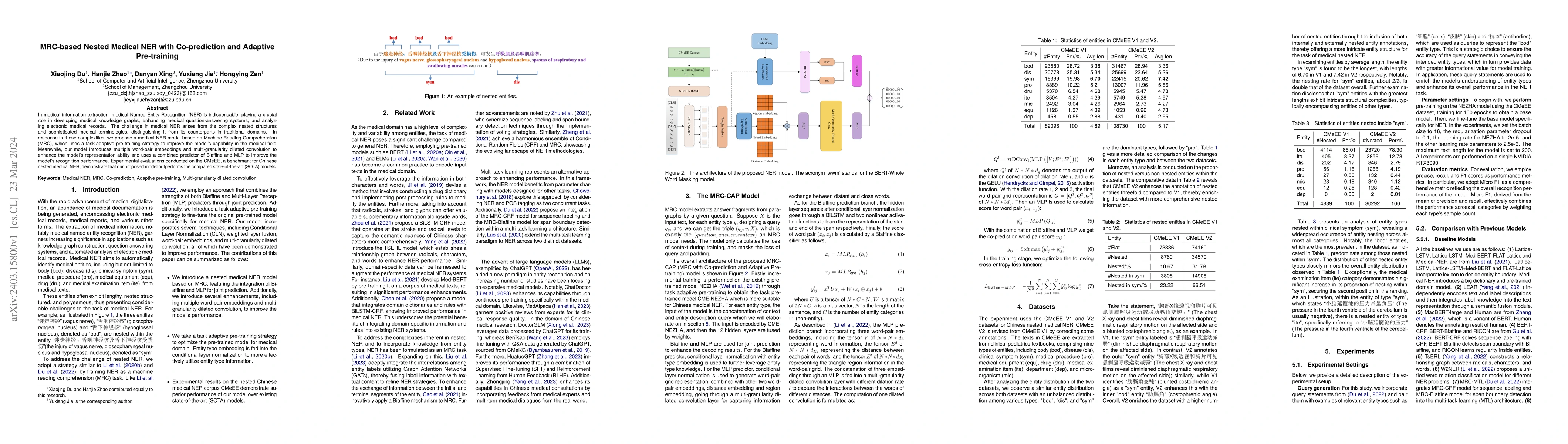 Thumbnail for MRC-based Nested Medical NER with Co-prediction and Adaptive
  Pre-training