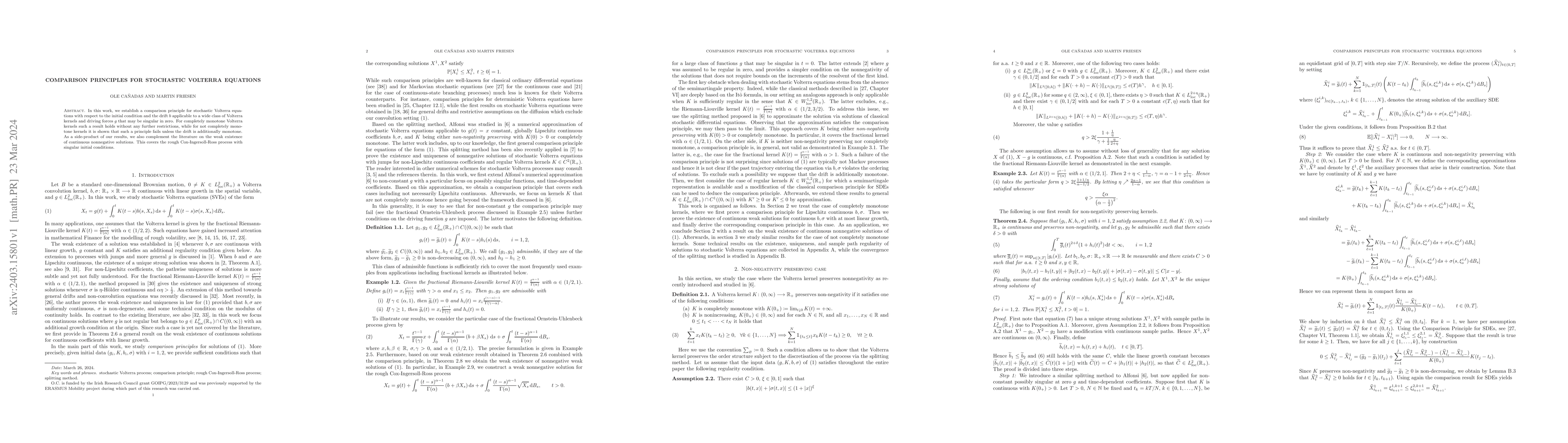 Thumbnail for Comparison Principles for Stochastic Volterra equations
