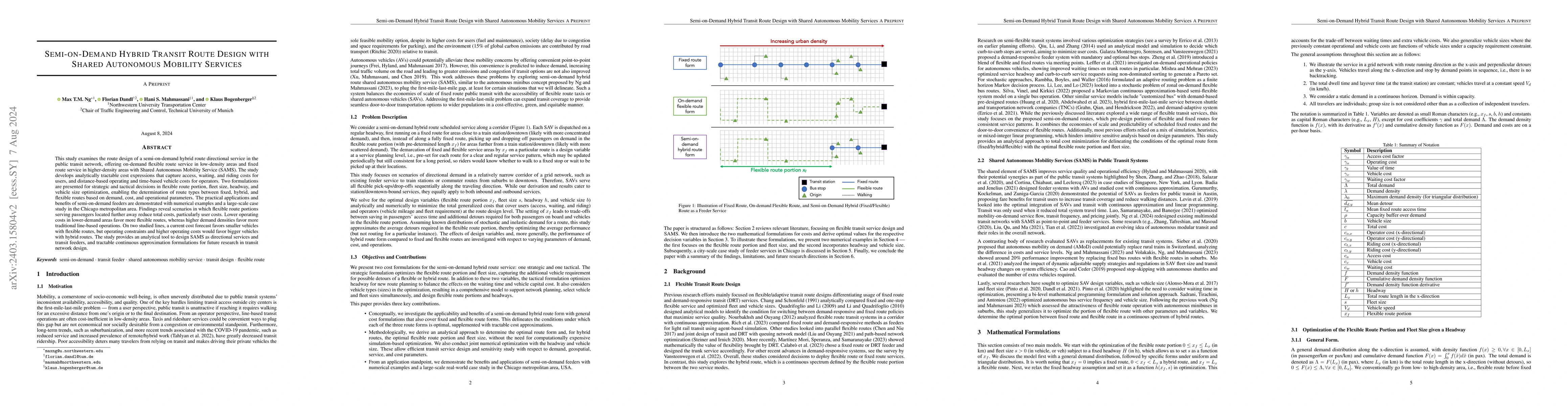 Thumbnail for Semi-on-Demand Hybrid Transit Route Design with Shared Autonomous
  Mobility Services