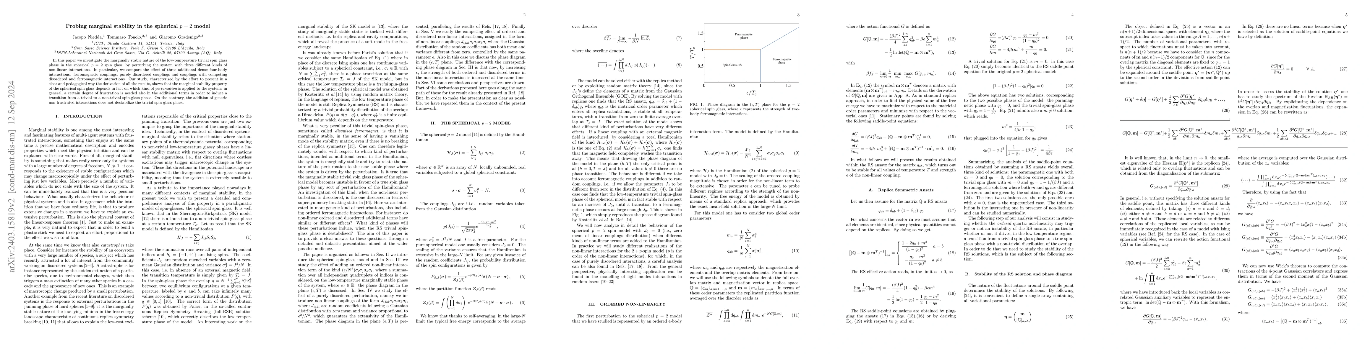 Thumbnail for Probing marginal stability in the spherical $p=2$ model