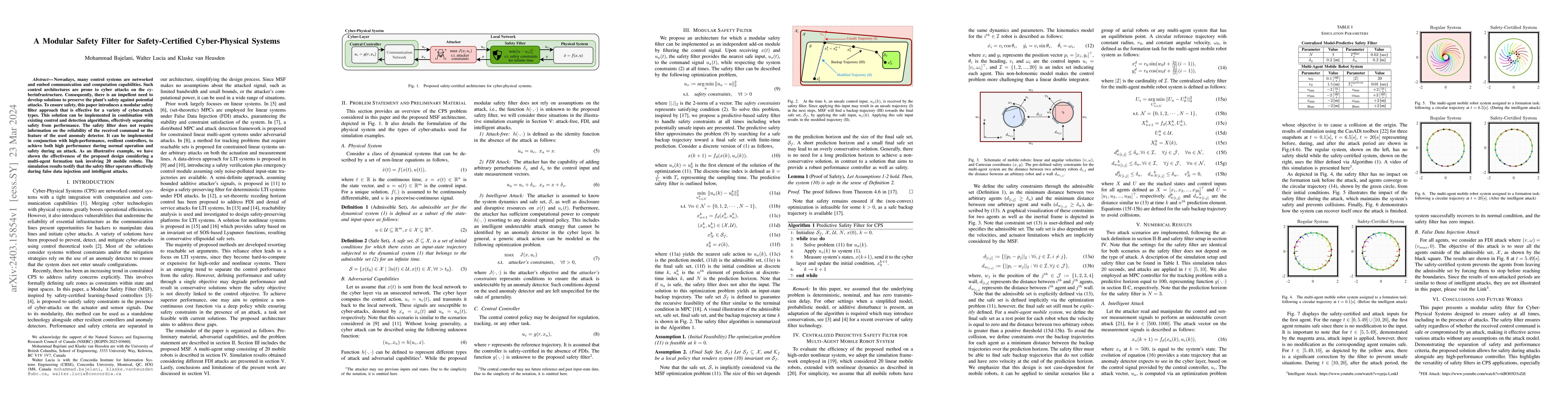 Thumbnail for A Modular Safety Filter for Safety-Certified Cyber-Physical Systems