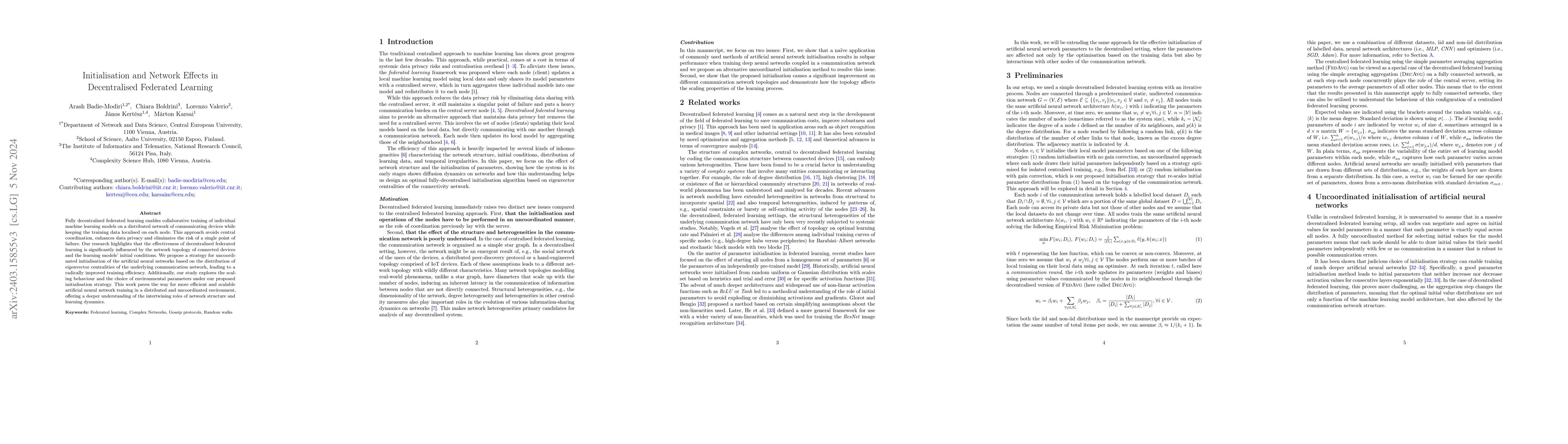 Thumbnail for Initialisation and Topology Effects in Decentralised Federated Learning
