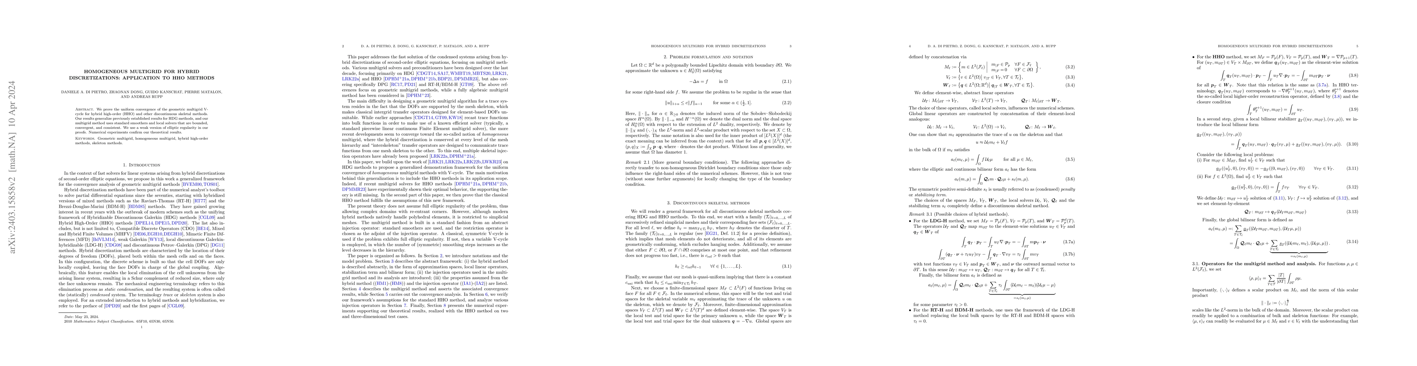 Thumbnail for Homogeneous multigrid for hybrid discretizations: application to HHO
  methods