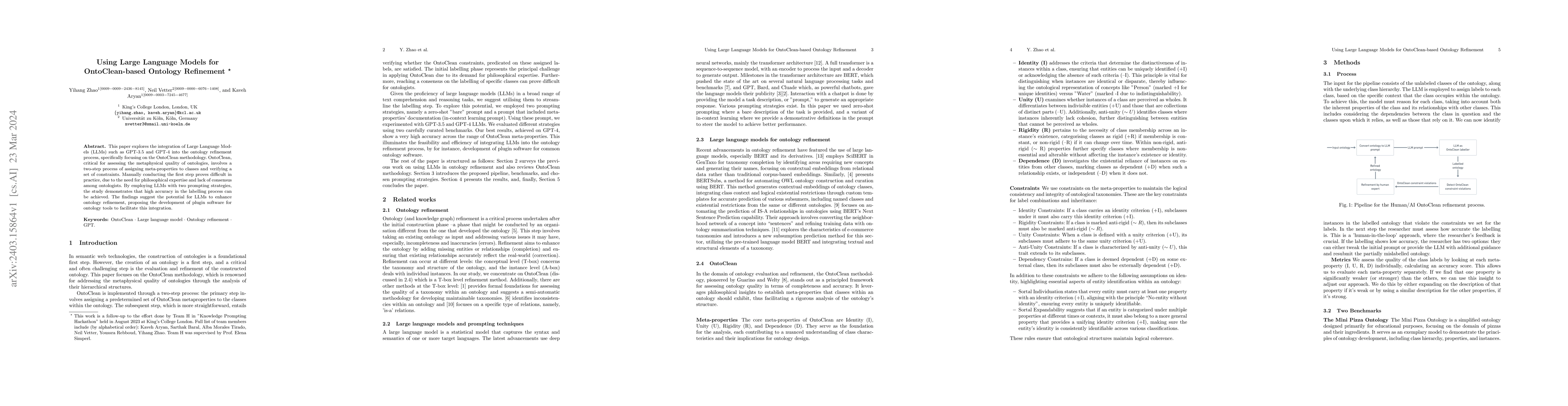 Thumbnail for Using Large Language Models for OntoClean-based Ontology Refinement