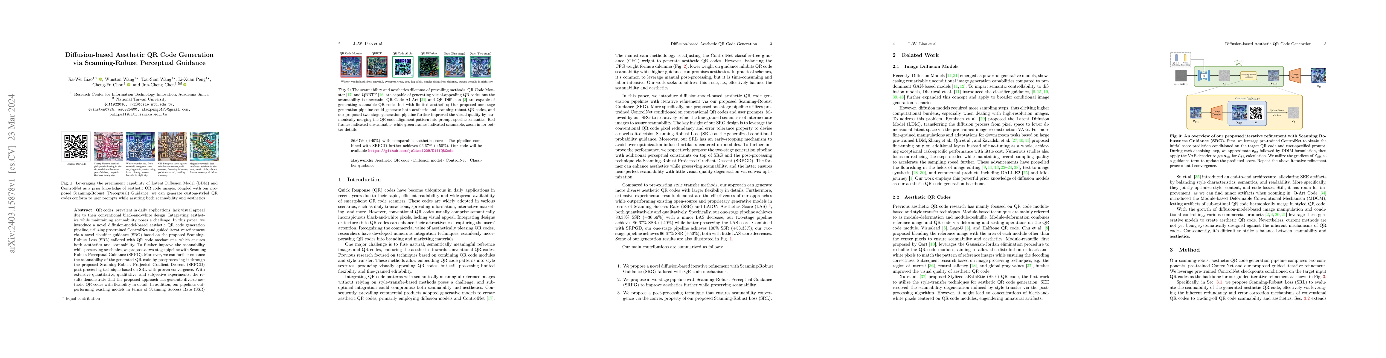 Thumbnail for Diffusion-based Aesthetic QR Code Generation via Scanning-Robust
  Perceptual Guidance