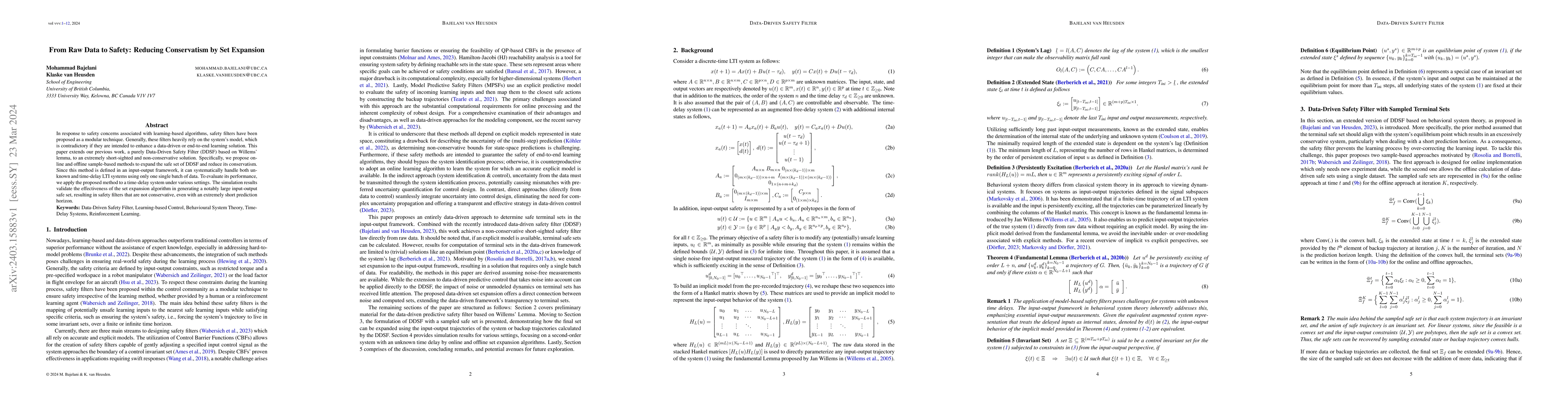Thumbnail for From Raw Data to Safety: Reducing Conservatism by Set Expansion