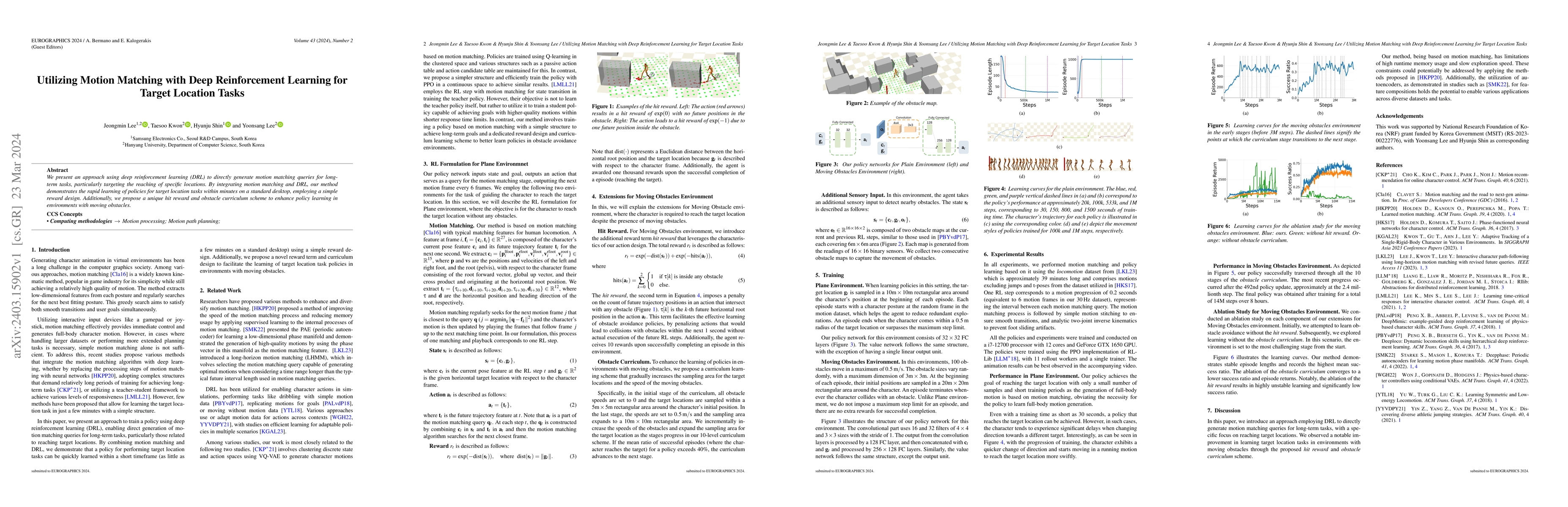 Thumbnail for Utilizing Motion Matching with Deep Reinforcement Learning for Target
  Location Tasks