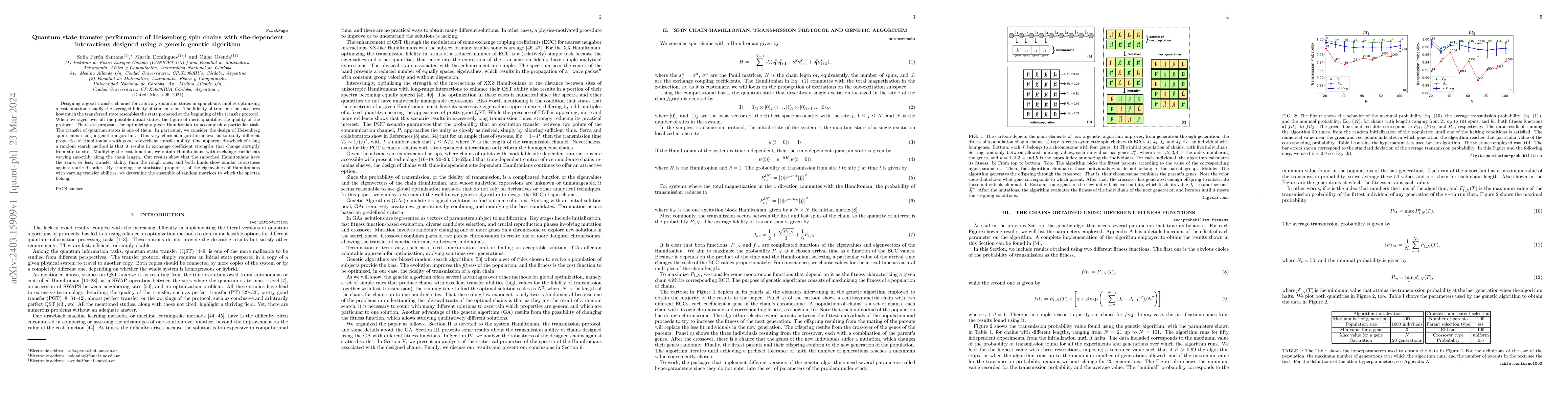 Thumbnail for Quantum state transfer performance of Heisenberg spin chains with
  site-dependent interactions designed using a generic genetic algorithm