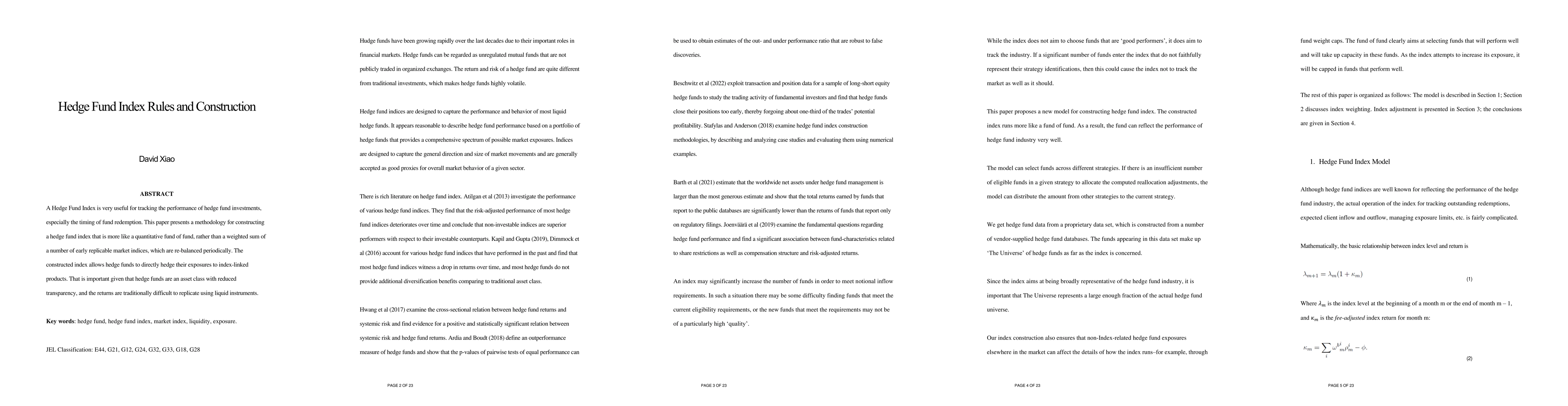 Thumbnail for Hedge Fund Index Rules and Construction