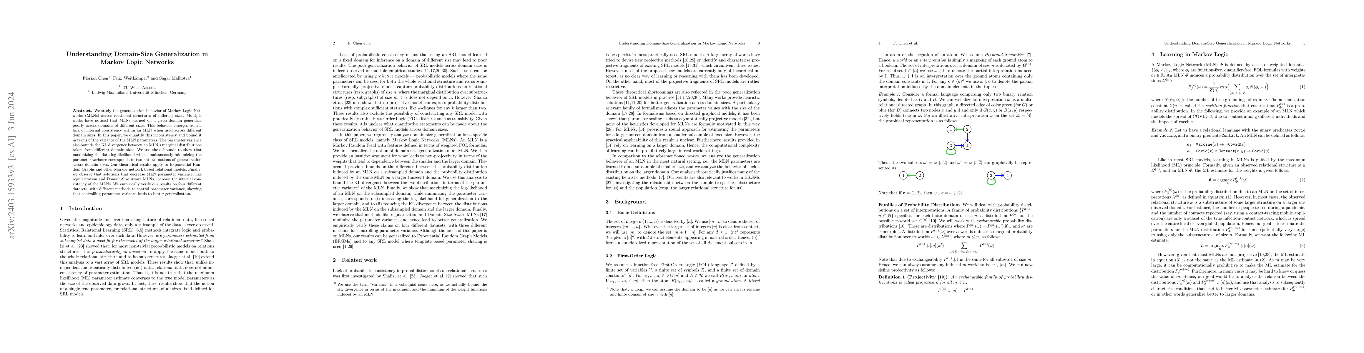 Thumbnail for Understanding Domain-Size Generalization in Markov Logic Networks