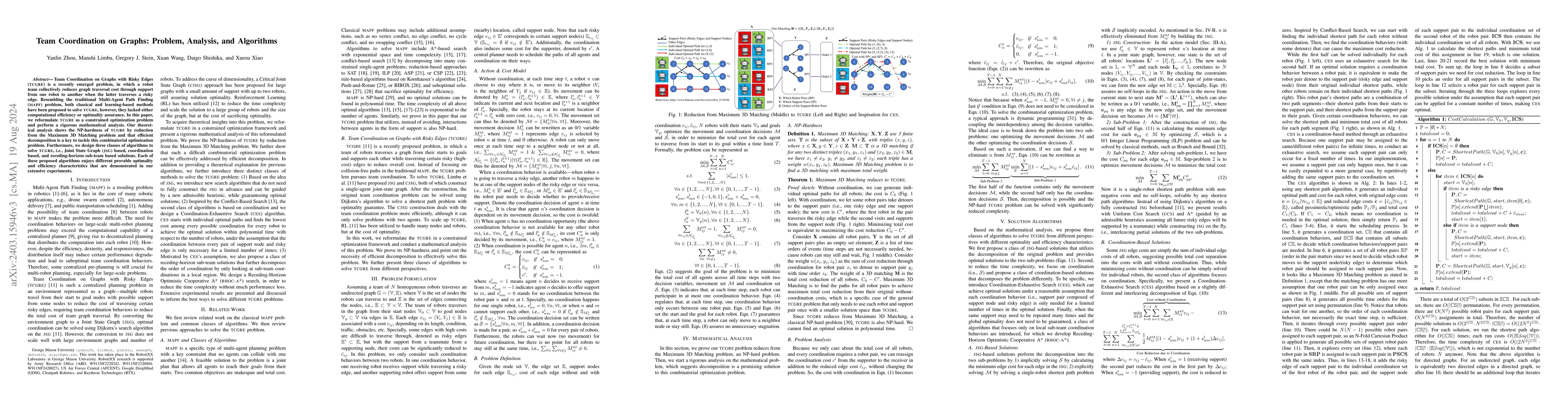 Thumbnail for Team Coordination on Graphs: Problem, Analysis, and Algorithms