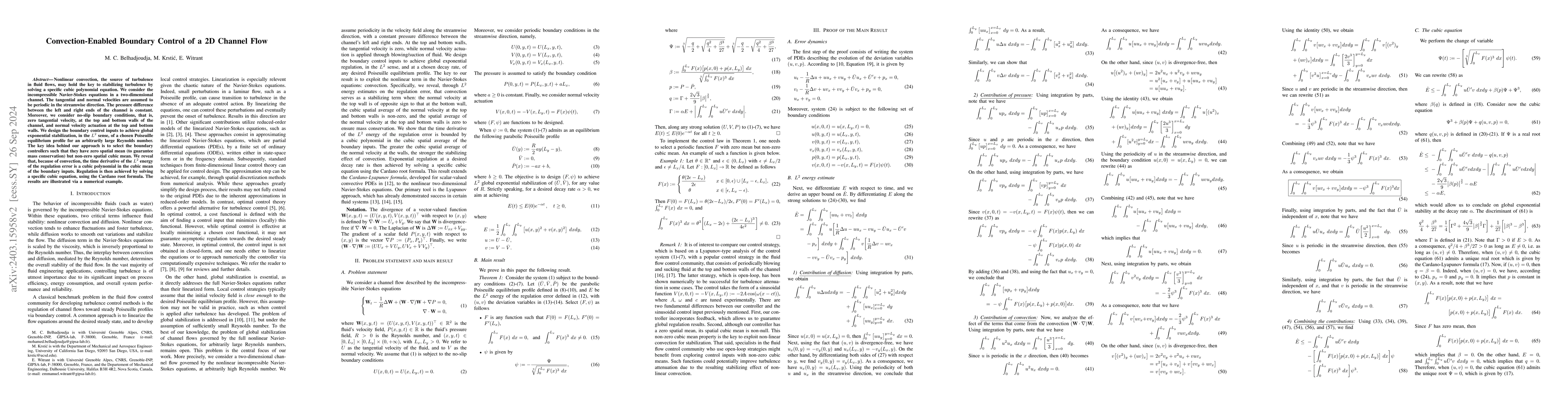 Thumbnail for Convection-Enabled Boundary Control of a 2D Channel Flow